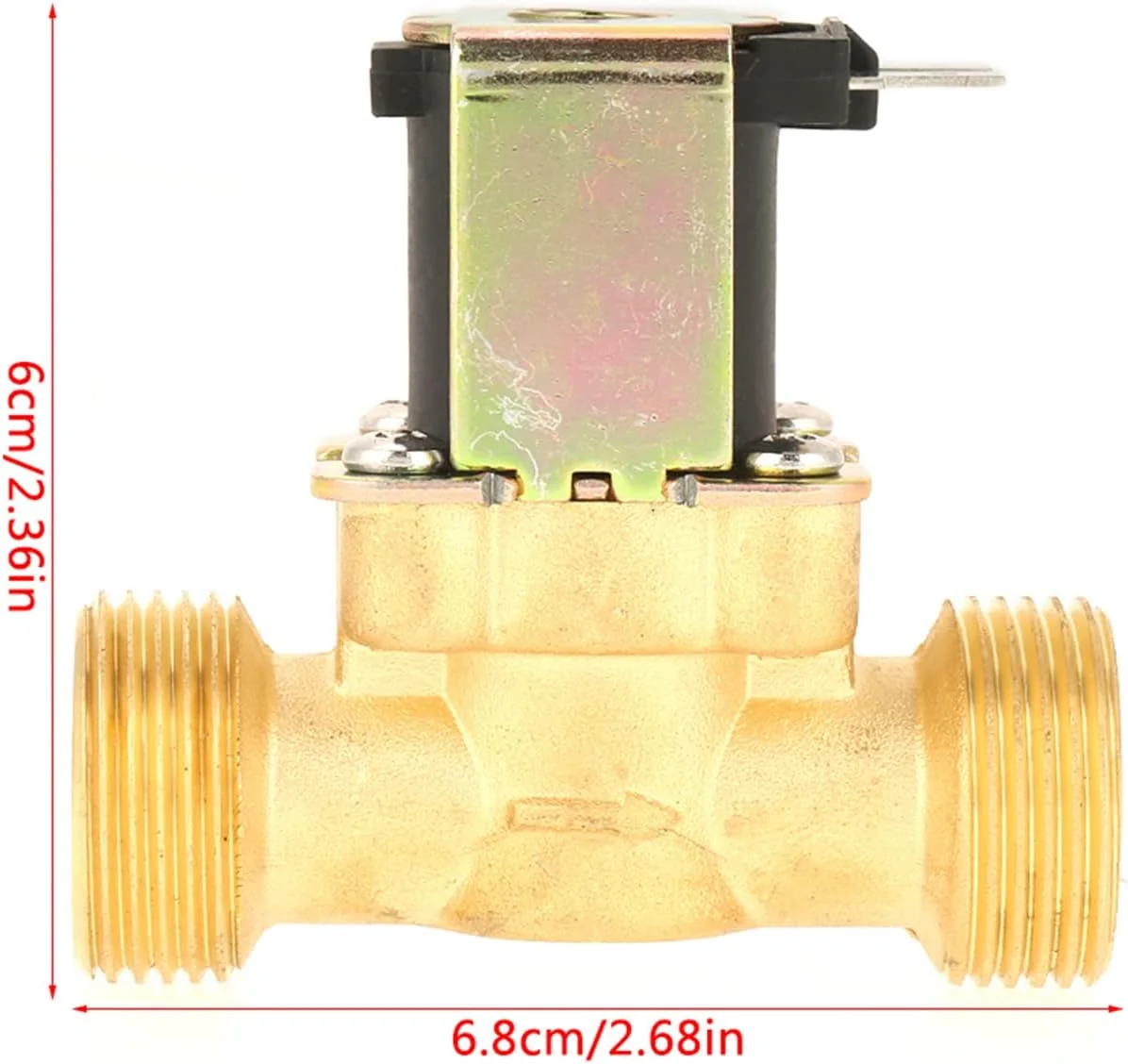 شیر برقی DC12V G3/4، شیر برقی برنجی با علامت فلش، نرمال بسته، برای فشار آب 0.02MPa~0.8MPa، لوله آب، شیر الکترومغناطیسی