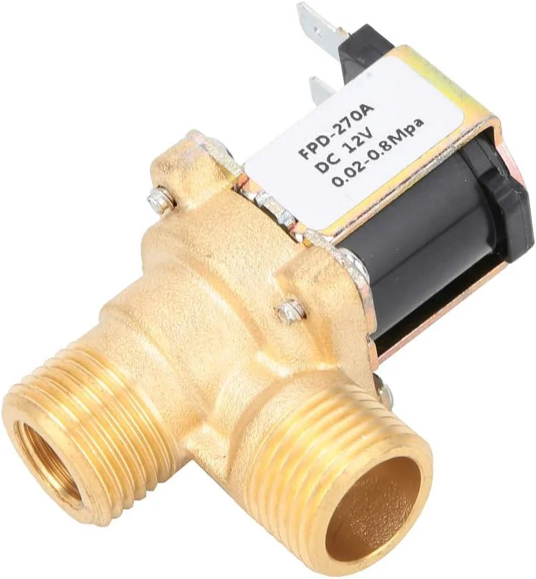 شیر برقی ورودی آب G1/2" (20mm) با رزوه، شیر برقی برنجی ورودی آب، سوئیچ الکترومغناطیسی، برای تنظیم جریان آب و سرعت (DC12V) شیر برقی ورودی آب G1/2" (20mm) با رزوه، شیر برقی برنجی ورودی آب، سوئیچ الکترومغناطیسی، برای تنظیم جریان آب و سرعت (DC12V)