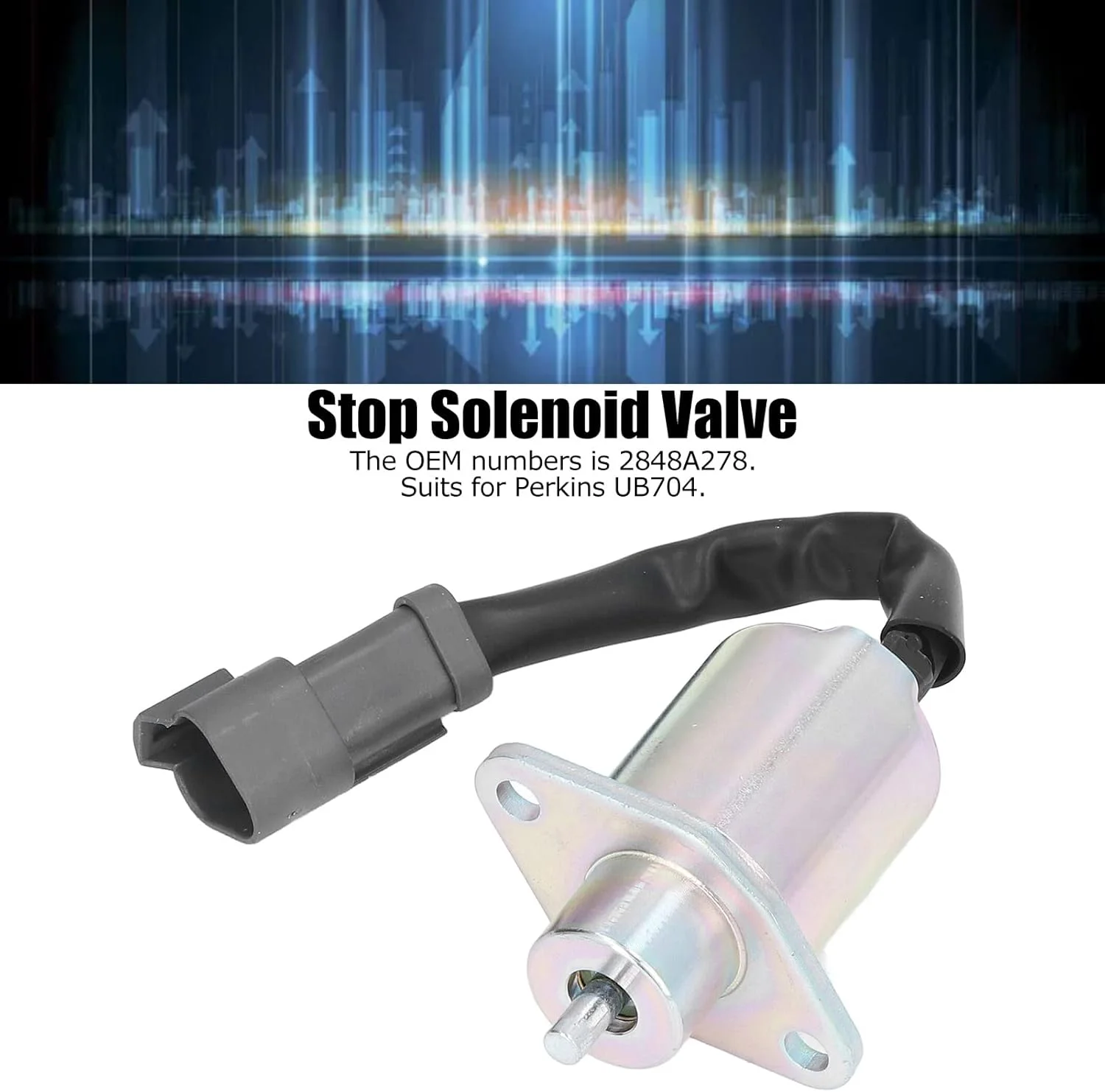 شیر برقی قطع کننده مدل TOSD-03-073 DC 12V، شیر برقی خاموش کننده سوخت برای کوماتسو پرکینز UB704، شیر الکترومغناطیسی