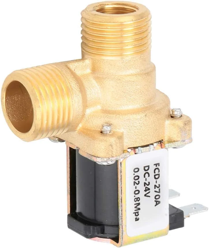 شیر برقی ورودی آب G1/2" (20mm) با رزوه، شیر برقی برنجی الکترومغناطیسی برای تنظیم جریان آب و سرعت (DC24V) شیر برقی ورودی آب G1/2" (20mm) با رزوه، شیر برقی برنجی الکترومغناطیسی برای تنظیم جریان آب و سرعت (DC24V)