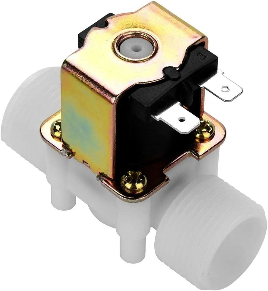 شیر برقی ورودی DC 12V DN20 G3/4" شیر الکترومغناطیسی پلاستیکی، سوئیچ ورودی نرمال بسته