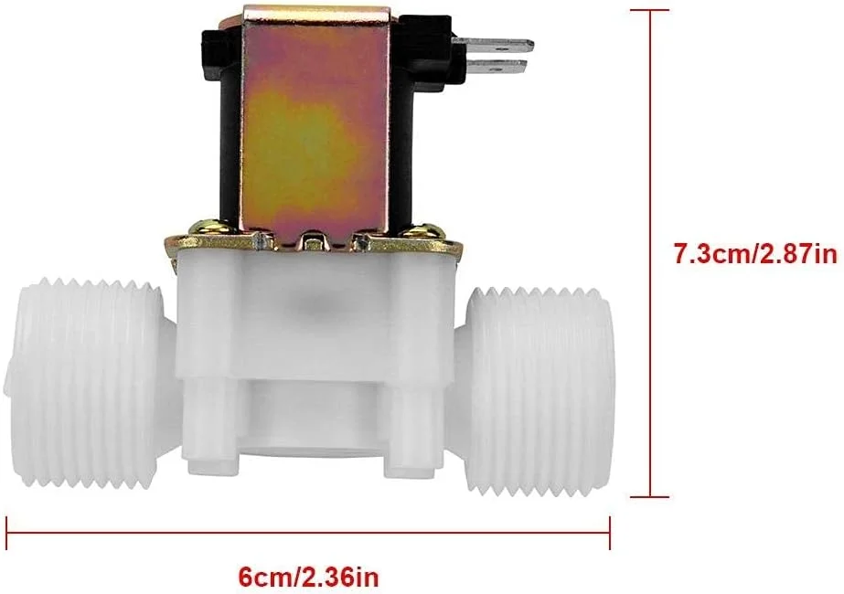 شیر برقی ورودی آب DC 12V DN20 G3/4" شیر الکترومغناطیسی پلاستیکی سوئیچ ورودی آب نرمال بسته