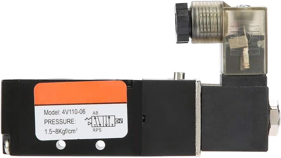 شیر الکترومغناطیسی QIVGXBO، سلونوئید G1/8 اینچی 4V110-06، شیر هوای الکترومغناطیسی پایلوت دار 5 پورت 2 حالته (DC24V) Leunlee