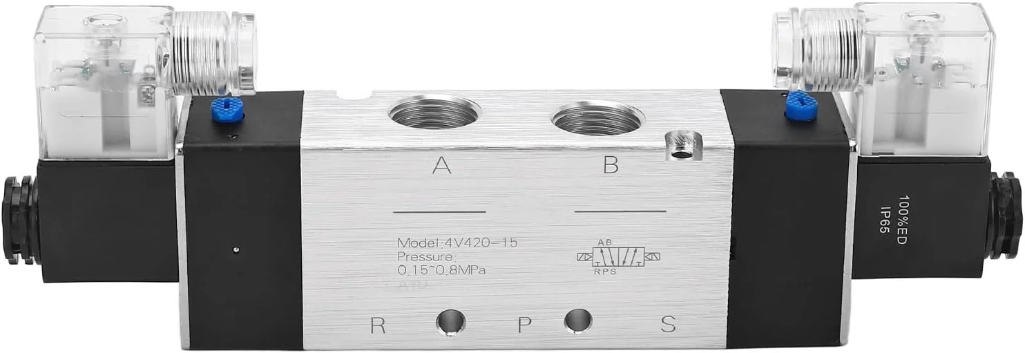 شیر برقی پنوماتیک هوا 3 موقعیت 5 راهه نوع اتصال شیر کنترل الکترومغناطیسی الکتریکی (Gearwello53lDm-13)