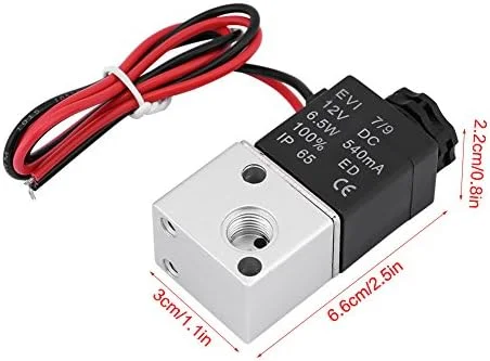 شیر برقی پنوماتیک 3V1-06 DC 12V/24V سه راهی دو حالته 1/8 اینچ BSP نرمال بسته، شیر هوای الکتریکی پنوماتیک برای کنترل قدرت پنوماتیک (DC12V)، شیر الکترومغناطیسی شیر برقی پنوماتیک 3V1-06 DC 12V/24V سه راهی دو حالته 1/8 اینچ BSP نرمال بسته، شیر هوای الکتریکی پنوماتیک برای کنترل قدرت پنوماتیک (DC12V)، شیر الکترومغناطیسی