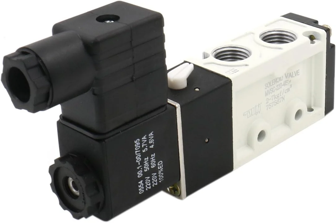 شیر برقی پنوماتیک الکترومغناطیسی MVSC-220-4E1 220 VAC PT 1/4 5 راه 2 موقعیت CE