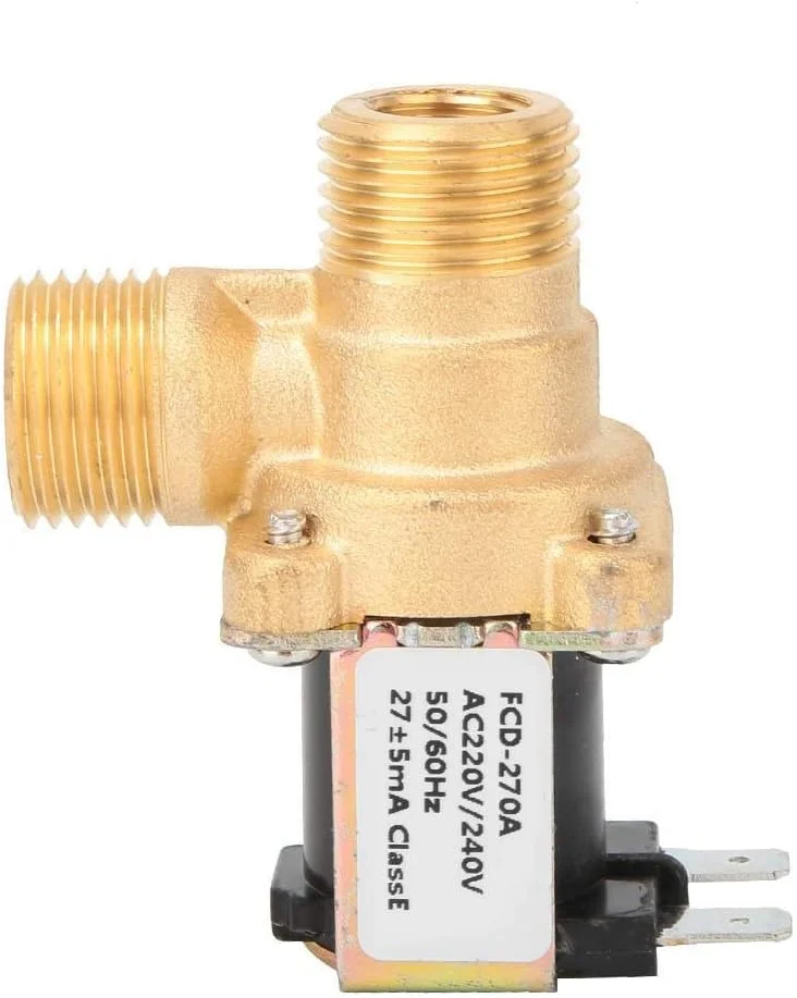 شیر برقی الکترومغناطیسی برنجی نرمال بسته G1/2 اینچ برای ورودی آب