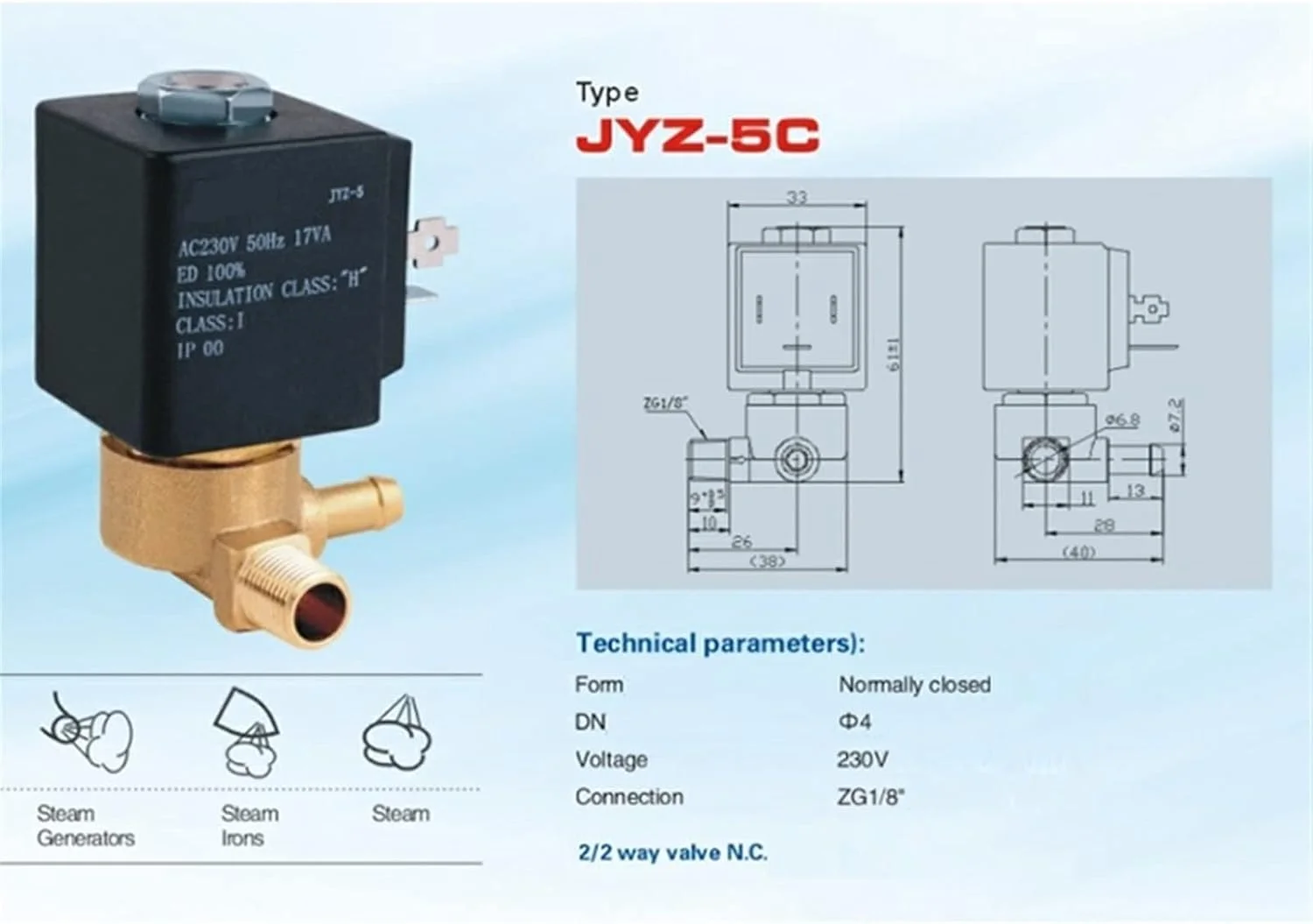 شیر برقی آب JYZ-5 2/2 راهه AC 230V 50Hz G1/8 اینچ نرمالی بسته N/C برای ژنراتور جریان گاز 1 عدد شیر برقی آب JYZ-5 2/2 راهه AC 230V 50Hz G1/8 اینچ نرمالی بسته N/C برای ژنراتور جریان گاز 1 عدد