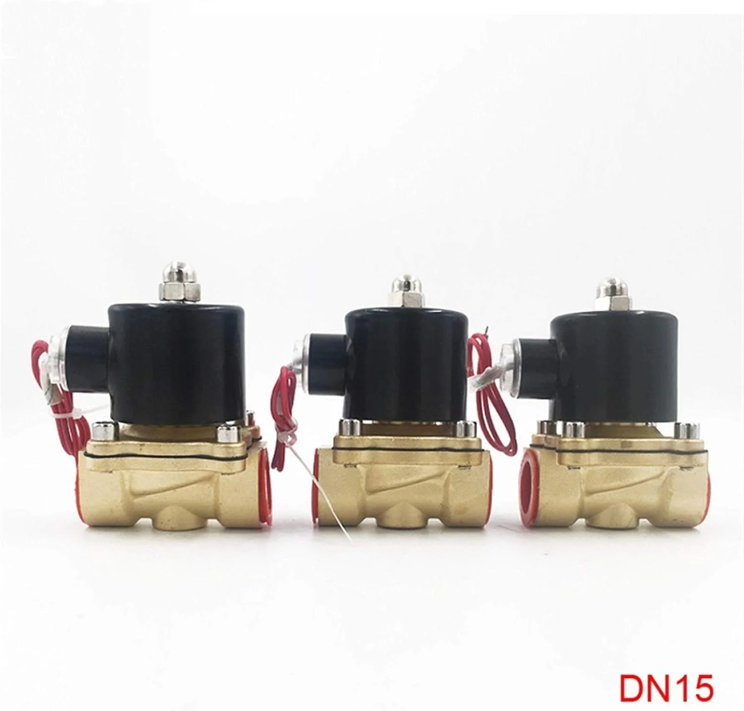 شیر برقی الکترومغناطیسی نرمال بسته 1/2 اینچ AC 220 ولت، شیر پنوماتیک DN15 N/C 12V/24V d-cs برای آب، روغن، هوا (AC220V) Leunlee، یک عدد