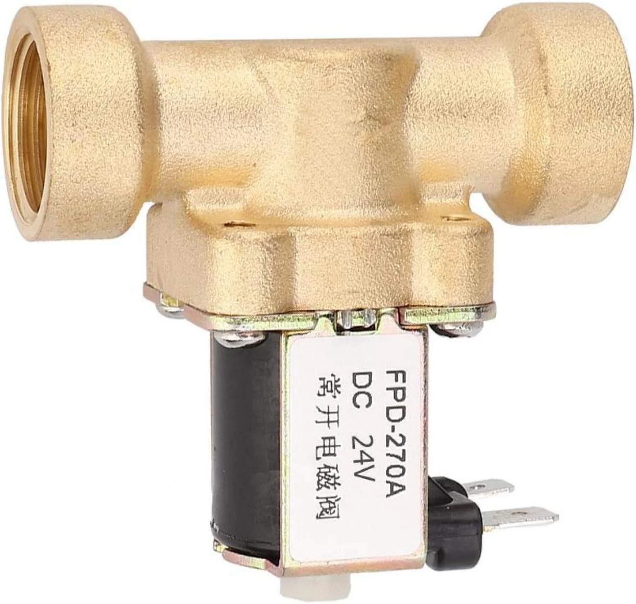 شیر برقی نرمالی باز DC با سایز G1/2 اینچ، شیر یک طرفه برنجی با رزوه مادگی (DC24V)