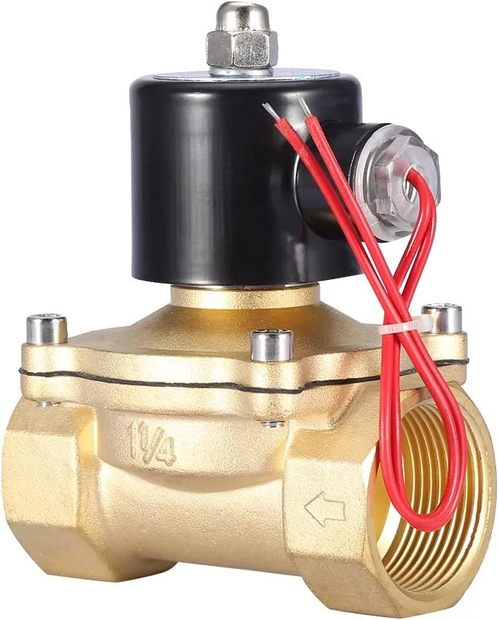 شیر برقی الکترومغناطیسی DN32 نرمالی بسته، 2 موقعیتی، 2 طرفه، AC 220V، 1-1/4 اینچ