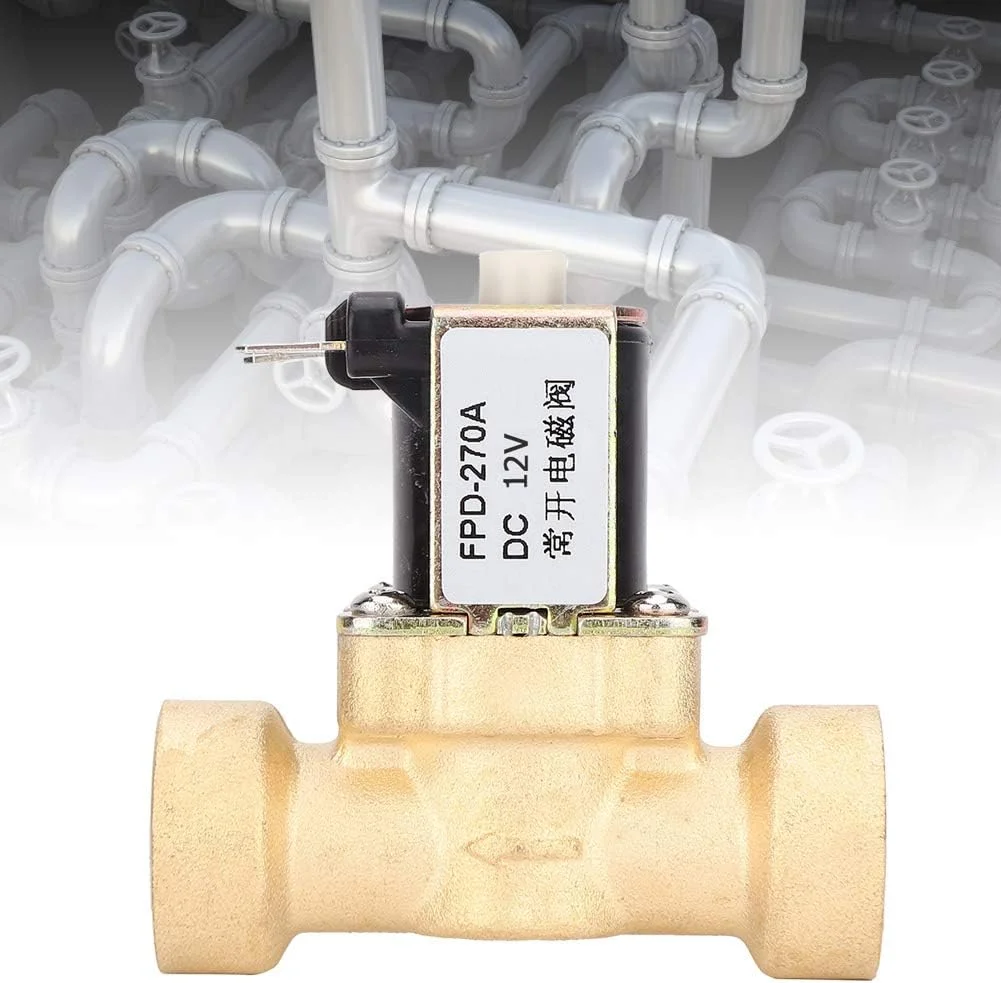 شیر برقی نرمال باز DC با سایز G1/2 اینچ، شیر یک طرفه برنجی با رزوه مادگی (DC12V) شیر برقی نرمال باز DC با سایز G1/2 اینچ، شیر یک طرفه برنجی با رزوه مادگی (DC12V)