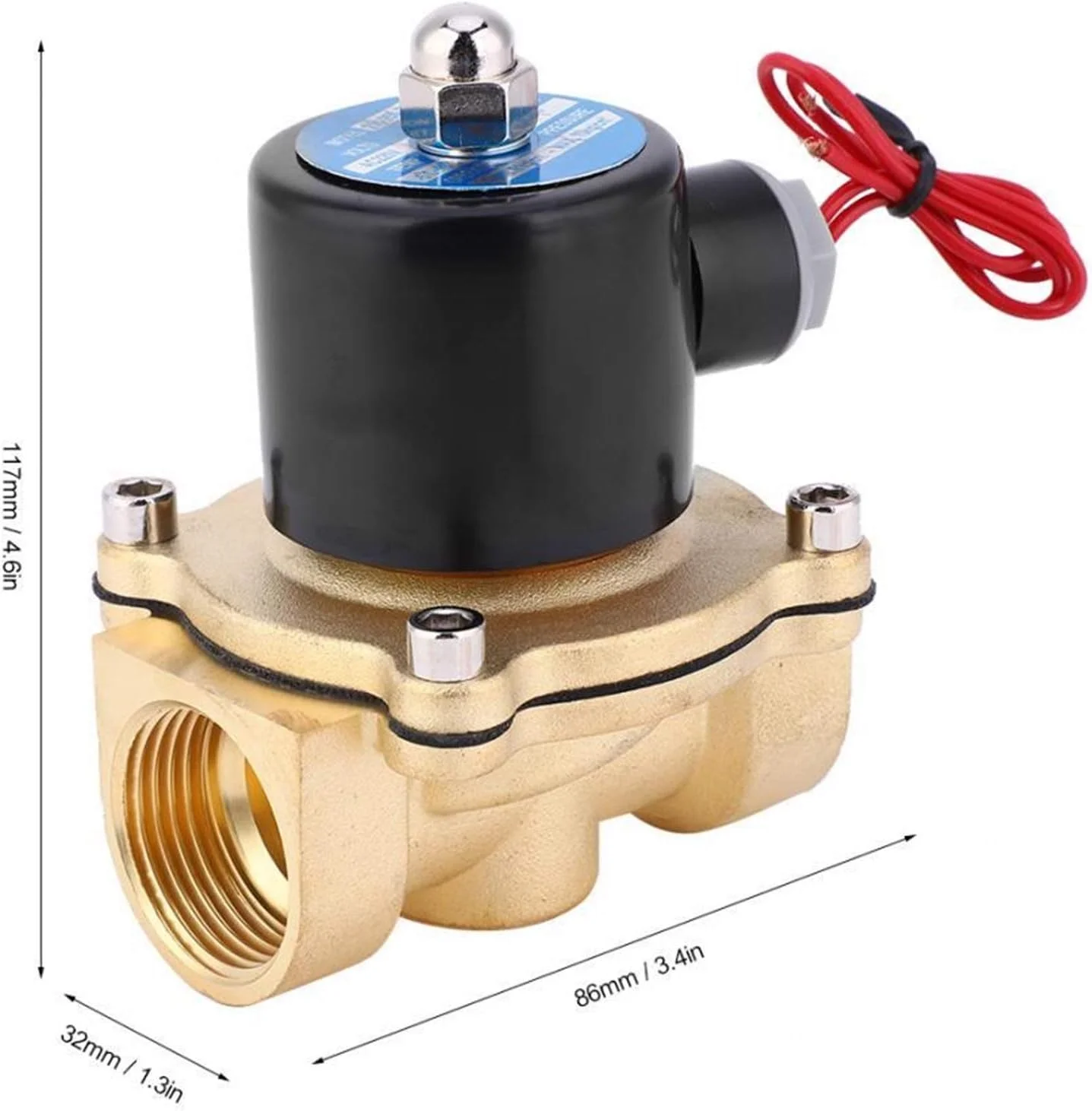 شیر برقی نرمالی بسته WXYZABC برنجی برای هوا، آب، روغن 1 اینچ BSPP 2W250-25 AC220/DC24V/DC12V (24 ولت)