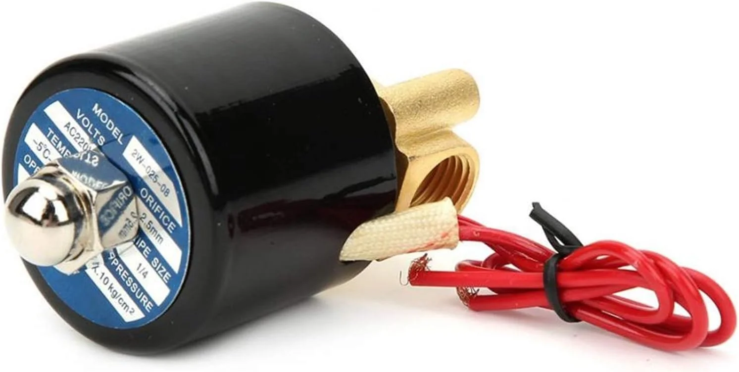 شیر برقی WXYZABC، 1/4 اینچ BSPP، شیر برنجی نرمال بسته، مناسب برای آب، روغن، گاز و هوا، مدل 2W-025-08، شیر الکترومغناطیسی (220 ولت) شیر برقی WXYZABC، 1/4 اینچ BSPP، شیر برنجی نرمال بسته، مناسب برای آب، روغن، گاز و هوا، مدل 2W-025-08، شیر الکترومغناطیسی (220 ولت)