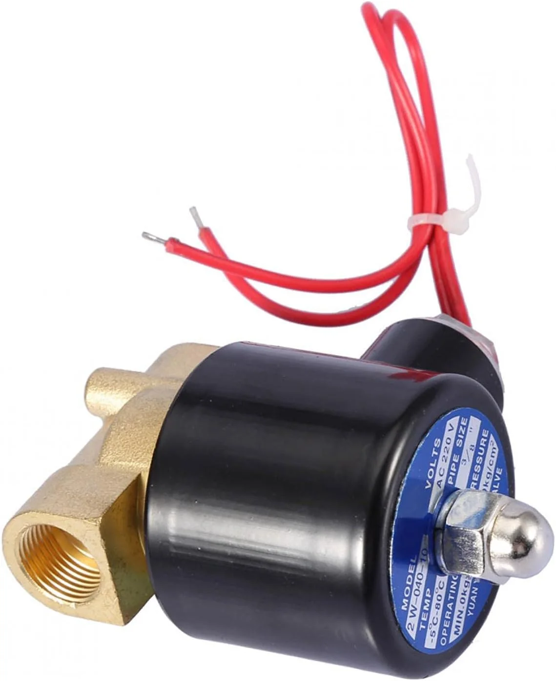 شیر الکترومغناطیسی، شیر برنجی مقاوم در برابر حرارت AC 220V سلونوئیدی عملکرد مستقیم 2 راهه برای صنعت شیر الکترومغناطیسی، شیر برنجی مقاوم در برابر حرارت AC 220V سلونوئیدی عملکرد مستقیم 2 راهه برای صنعت