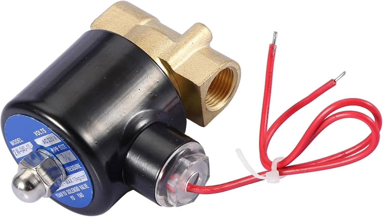 شیر الکترومغناطیسی، شیر برنجی مقاوم در برابر حرارت AC 220V سلونوئیدی عملکرد مستقیم 2 راهه برای صنعت شیر الکترومغناطیسی، شیر برنجی مقاوم در برابر حرارت AC 220V سلونوئیدی عملکرد مستقیم 2 راهه برای صنعت