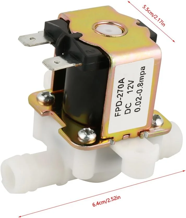 شیر برقی DC 12V، شیر برقی پلاستیکی OD12mm نرمال بسته، سوئیچ جریان ورودی آب N/C، شیر ورودی آب، شیر برقی مغناطیسی الکتریکی شیر برقی DC 12V، شیر برقی پلاستیکی OD12mm نرمال بسته، سوئیچ جریان ورودی آب N/C، شیر ورودی آب، شیر برقی مغناطیسی الکتریکی