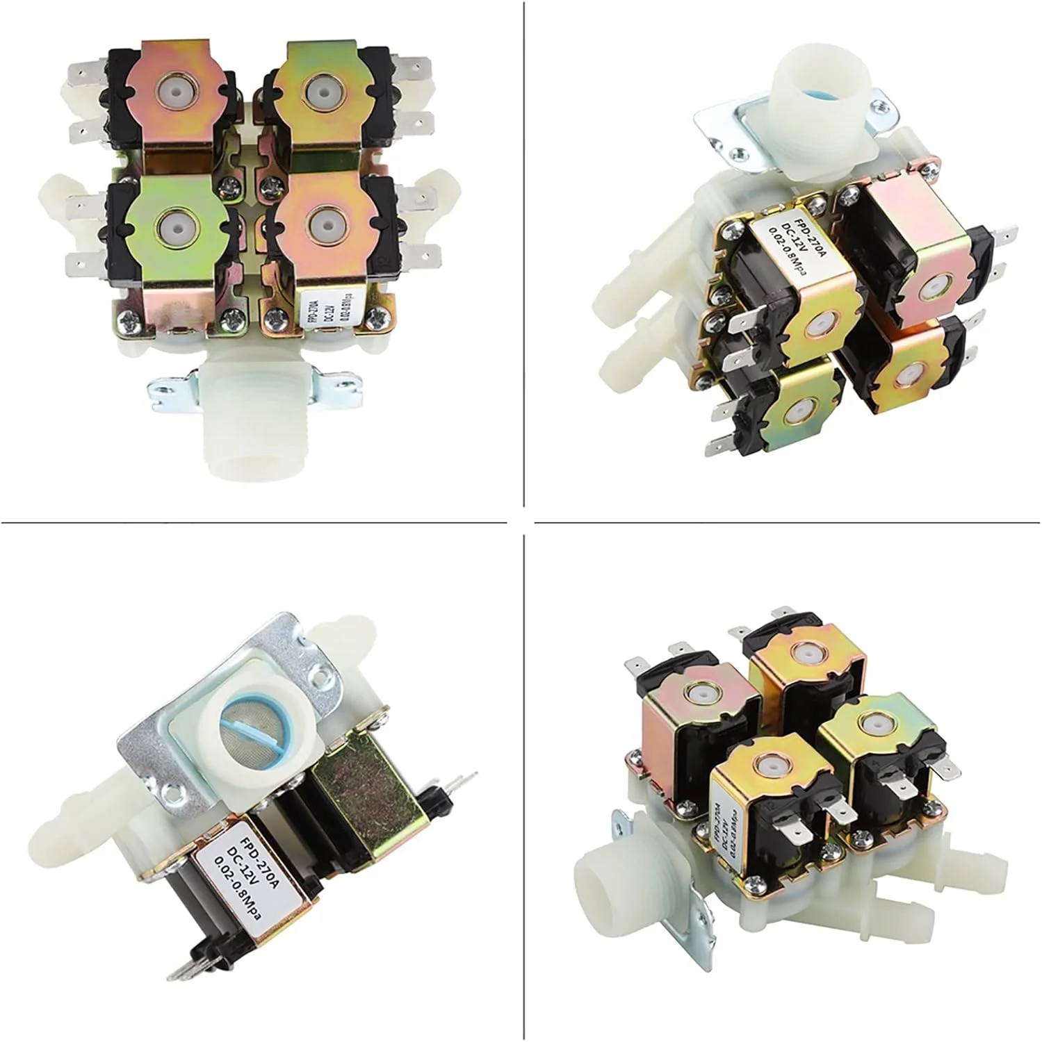 شیر برقی N/C، شیر الکترومغناطیسی پلاستیکی DC 12V DN20 G3/4 با 1 ورودی و 4 خروجی، شیر تخلیه آب نرمال بسته شیر برقی N/C، شیر الکترومغناطیسی پلاستیکی DC 12V DN20 G3/4 با 1 ورودی و 4 خروجی، شیر تخلیه آب نرمال بسته