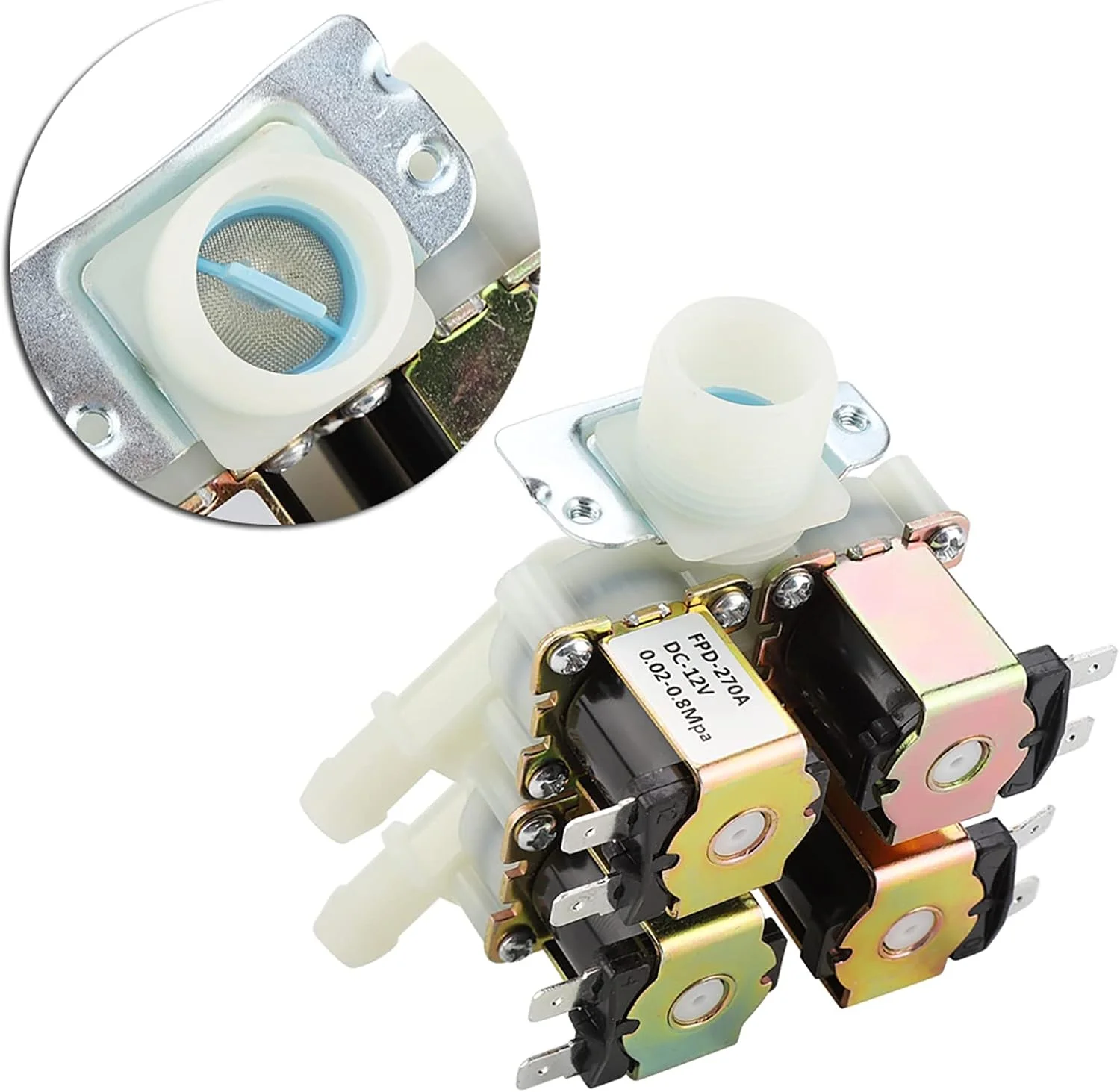 شیر برقی N/C، شیر الکترومغناطیسی پلاستیکی DC 12V DN20 G3/4 با 1 ورودی و 4 خروجی، شیر تخلیه آب نرمال بسته شیر برقی N/C، شیر الکترومغناطیسی پلاستیکی DC 12V DN20 G3/4 با 1 ورودی و 4 خروجی، شیر تخلیه آب نرمال بسته