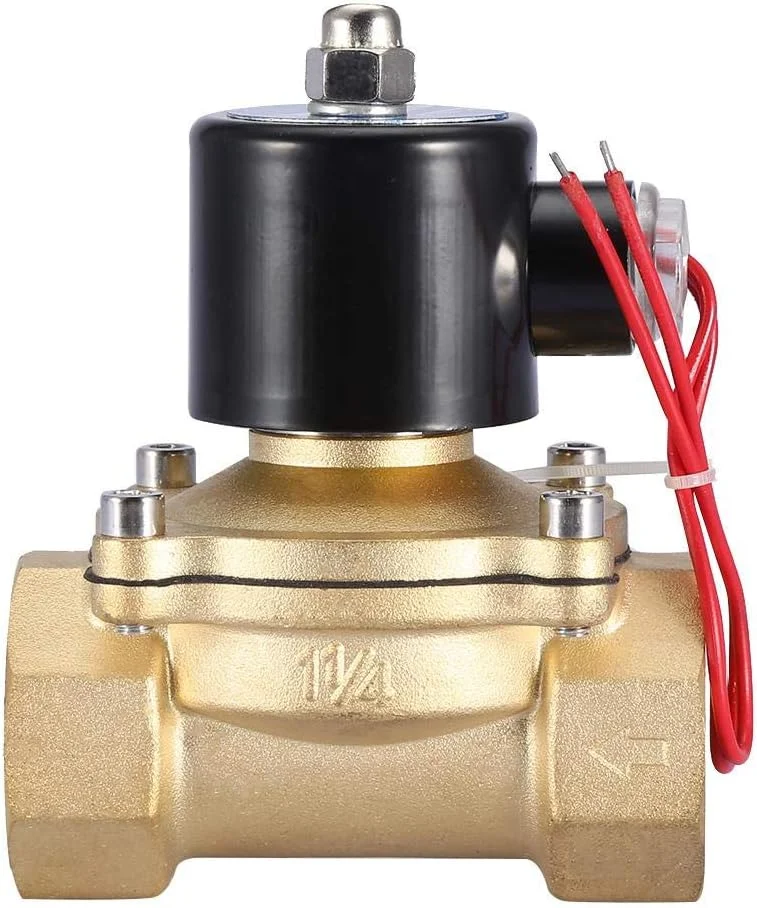 شیر برقی برنجی DN32، AC 220V، 1-1/4 اینچ، 2 موقعیت، 2 راهه، نرمالی بسته، شیر الکترومغناطیسی حساس با سیم پیچ IP65 شیر برقی برنجی DN32، AC 220V، 1-1/4 اینچ، 2 موقعیت، 2 راهه، نرمالی بسته، شیر الکترومغناطیسی حساس با سیم پیچ IP65