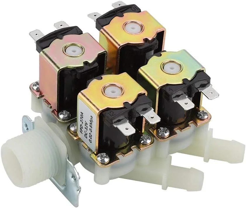 شیر برقی، شیر سلونوئیدی، شیر الکترومغناطیسی G3/4 اینچ 1 ورودی 4 خروجی نرمالی بسته، شیر تخلیه آب N/C، DC 12V DN20 شیر برقی، شیر سلونوئیدی، شیر الکترومغناطیسی G3/4 اینچ 1 ورودی 4 خروجی نرمالی بسته، شیر تخلیه آب N/C، DC 12V DN20