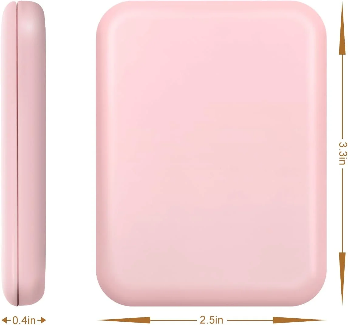 آینه جیبی فشرده Kakuje، آینه LED با بزرگنمایی 1X/3X با باتری داخلی، آینه کوچک برای کیف دستی، جیب، مسافرت و هدیه (صورتی)