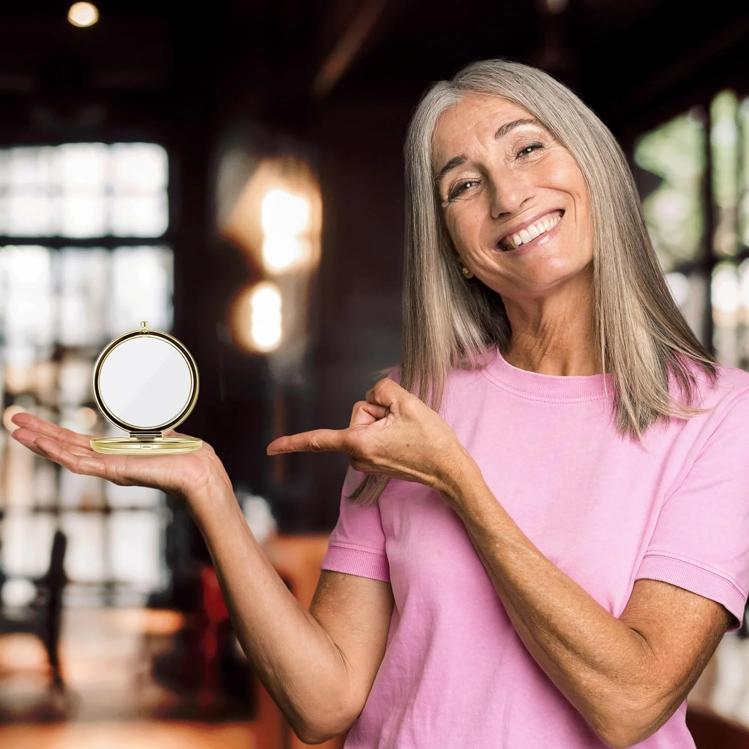 آینه تاشو جمع و جور KEÏNELS هدیه ای اصیل برای روز مادر - بهترین مادر دنیا با متن تقدیم "خیلی دوستت دارم" - ایده های هدیه ابزار مفید برای مادر اصیل - آینه قابل حمل