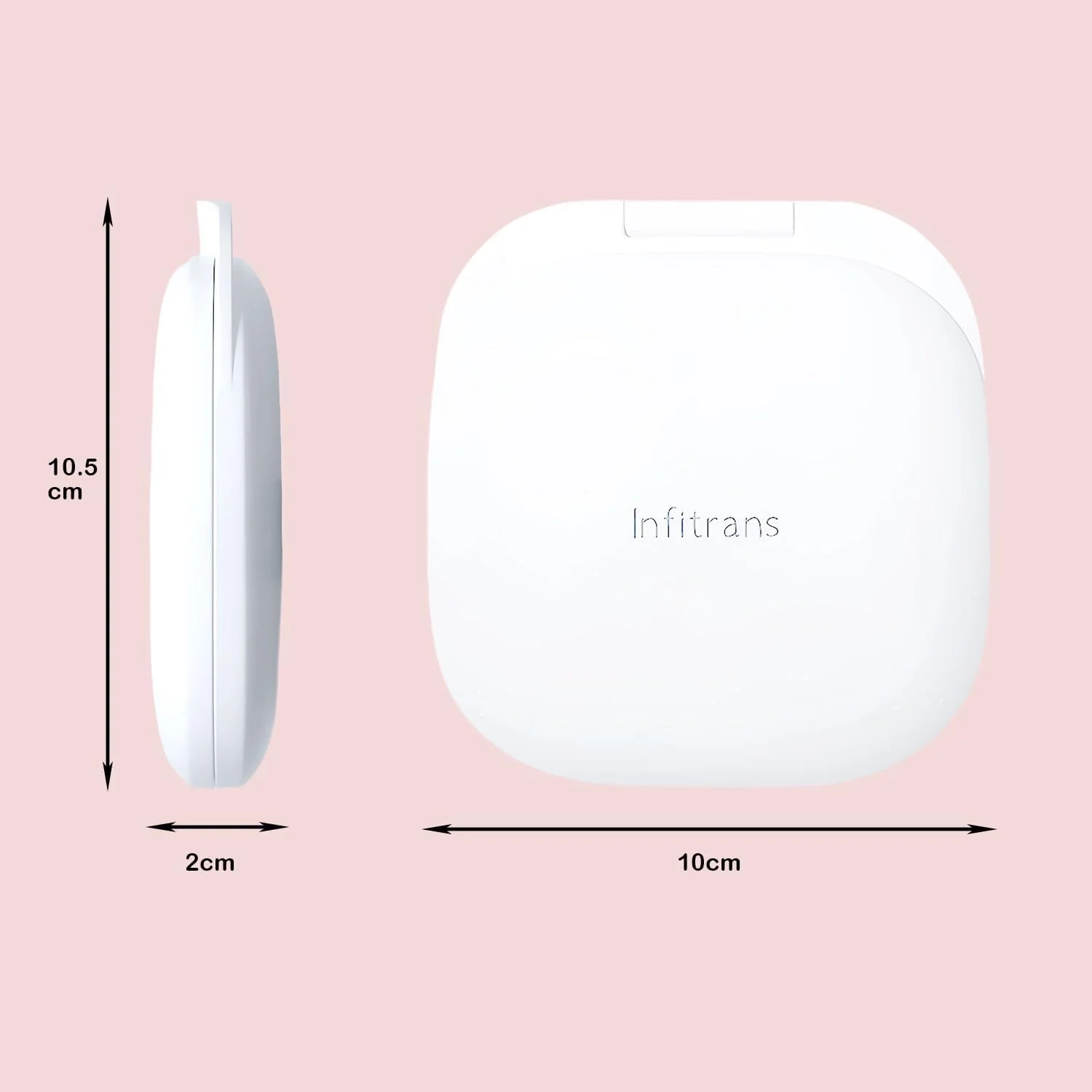 آینه جیبی شارژی اینفیترنز، آینه آرایشی مسافرتی LED جمع و جور با بزرگنمایی 1X/8X با نور در 3 حالت رنگی، آینه کیف پول، 2 طرفه، قابل حمل، تاشو، دستی، آینه کوچک