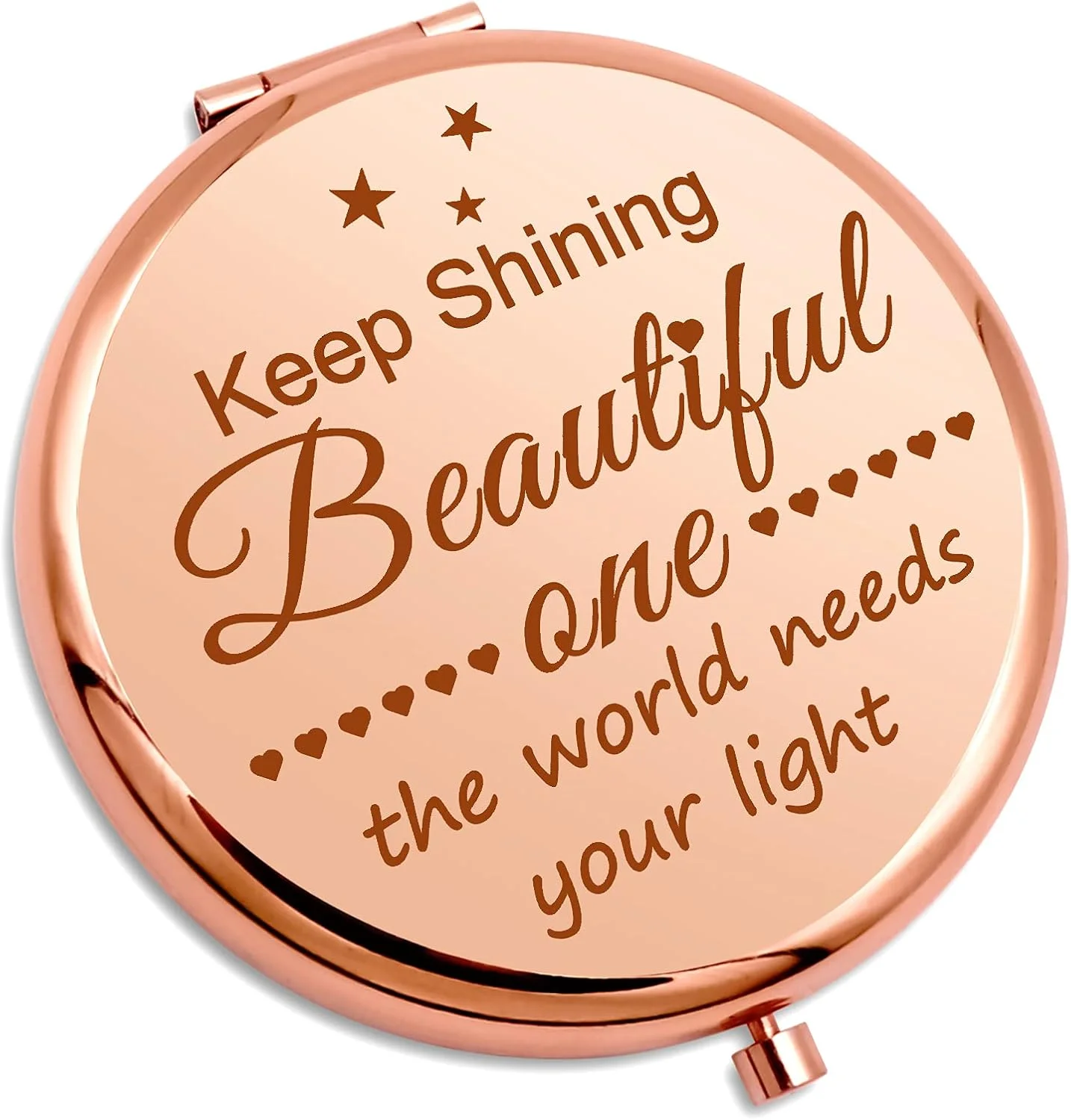 آینه آرایشی جیبی جمع و جور با طرح الهام بخش برای دختر، دوست دختر، خواهر، همسر، هدیه تولد، هدیه عروسی، هدیه فارغ التحصیلی