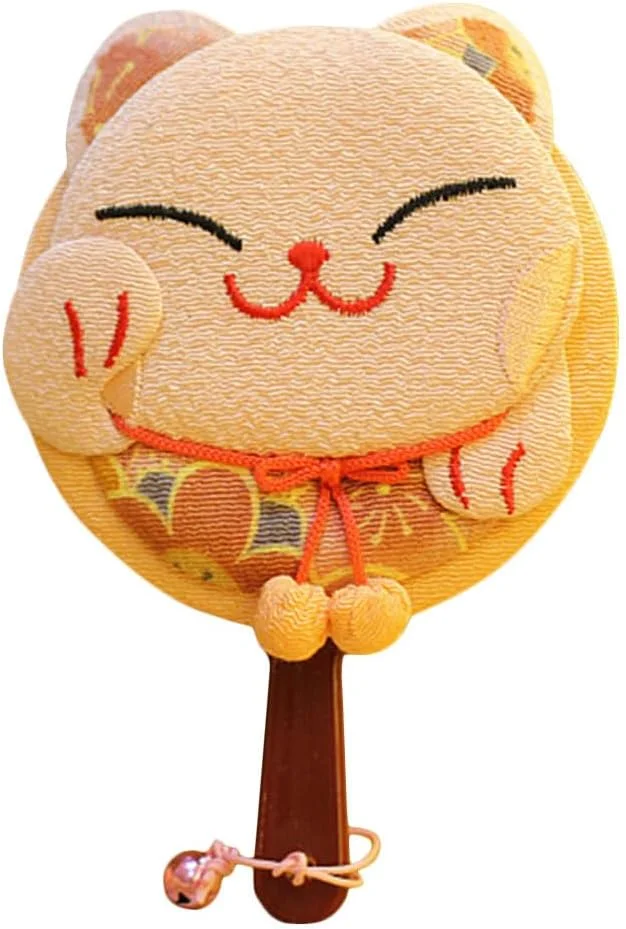 آینه جیبی HEALLILY، آینه دستی طرح گربه خوش شانس ژاپنی Maneki Neko، آینه سبک وزن، آینه آرایشی مسافرتی قابل حمل، رنگ تصادفی، آینه دو طرفه