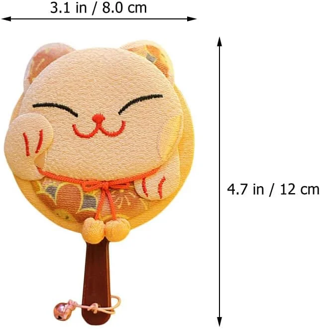 آینه جیبی HEALLILY، آینه دستی طرح گربه خوش شانس ژاپنی Maneki Neko، آینه سبک وزن، آینه آرایشی مسافرتی قابل حمل، رنگ تصادفی، آینه دو طرفه