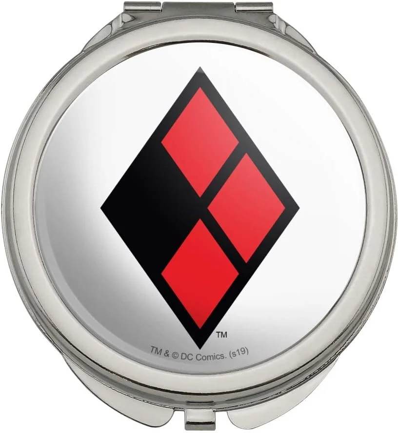 GRAPHICS & MORE Harley Quinn Diamond Logo Compact Travel Purse Handbag Makeup Mirror