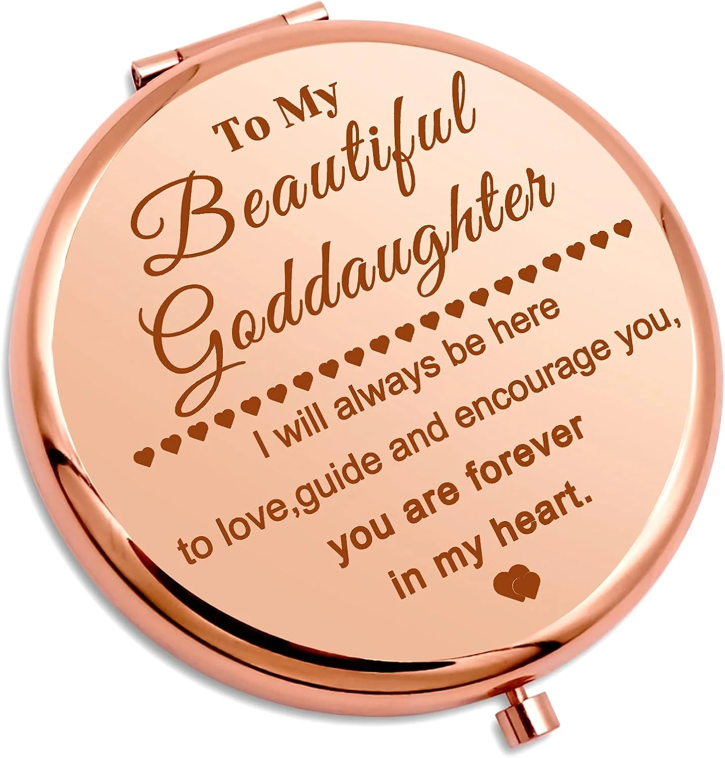 هدیه برای دخترخوانده از طرف مادرخوانده، هدیه تولد الهام بخش برای او، آینه آرایشی جمع و جور، هدیه مسیحی به دخترخوانده ام، آینه آرایشی جیبی، هدیه عروسی، هدیه فارغ التحصیلی، آینه آرایشی مسافرتی