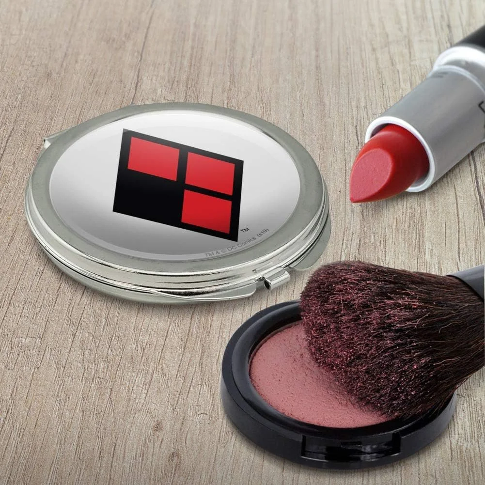GRAPHICS & MORE Harley Quinn Diamond Logo Compact Travel Purse Handbag Makeup Mirror