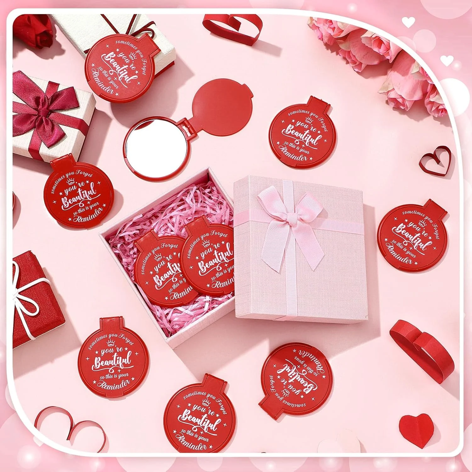 آینه جیبی الهام بخش Gulfmew، بسته 18 عددی، قطر 7 سانتیمتر، آینه آرایشی گرد، آینه شیشه ای کوچک، مناسب کیف پول، هدیه ای شخصی برای زنان، همکاران، معلمان، فارغ التحصیلان و دوستان (قرمز) آینه جیبی الهام بخش Gulfmew، بسته 18 عددی، قطر 7 سانتیمتر، آینه آرایشی گرد، آینه شیشه ای کوچک، مناسب کیف پول، هدیه ای شخصی برای زنان، همکاران، معلمان، فارغ التحصیلان و دوستان (قرمز)