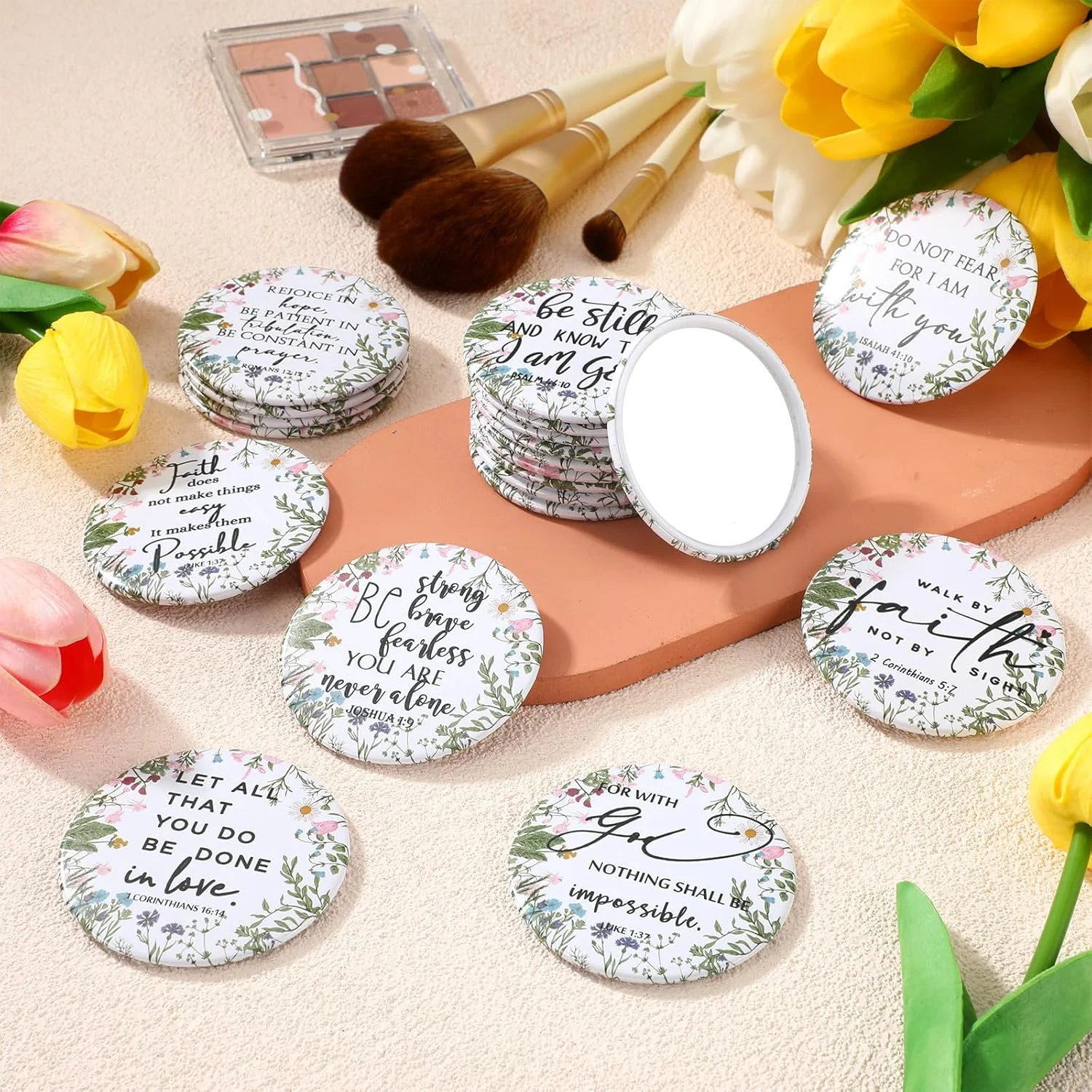 آینه های جیبی کوچک گل های وحشی گلیک سیل، بسته 60 عددی، با آیات کتاب مقدس، مناسب هدیه مذهبی مسیحی برای کیف دستی، هدیه کوچک کلیسا برای زنان، مدرسه یکشنبه، مهمانی تابستانی کریسمس آینه های جیبی کوچک گل های وحشی گلیک سیل، بسته 60 عددی، با آیات کتاب مقدس، مناسب هدیه مذهبی مسیحی برای کیف دستی، هدیه کوچک کلیسا برای زنان، مدرسه یکشنبه، مهمانی تابستانی کریسمس