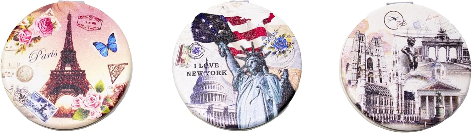 آینه آرایشی جیبی تاشو دایره ای با طرح هندسی طلایی دو طرفه (بزرگنمایی 5 برابر + بزرگنمایی 1 برابر) در جعبه هدیه برای مسافرت، تولد، عروسی آینه آرایشی جیبی تاشو دایره ای با طرح هندسی طلایی دو طرفه (بزرگنمایی 5 برابر + بزرگنمایی 1 برابر) در جعبه هدیه برای مسافرت، تولد، عروسی