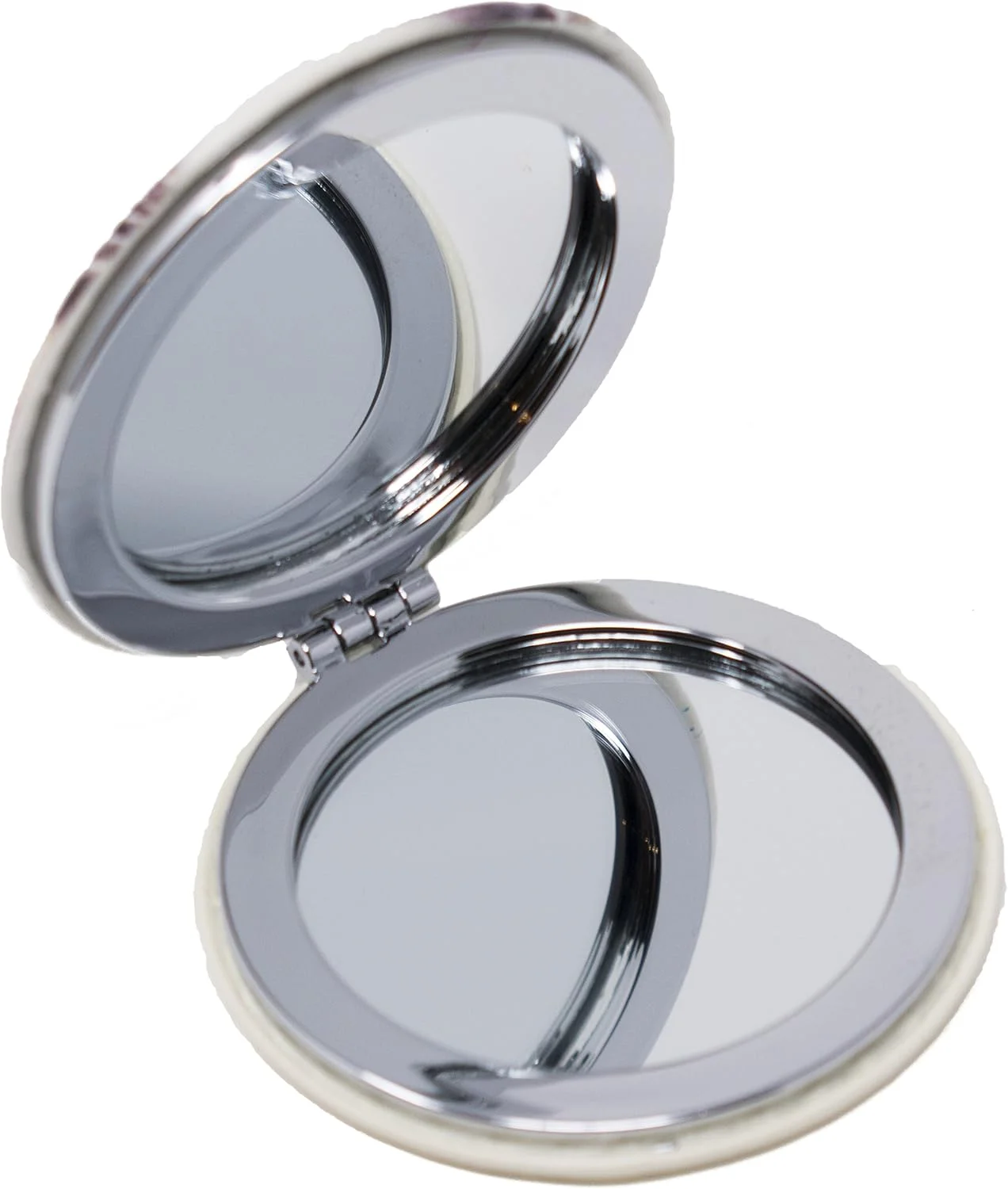 آینه آرایشی جیبی تاشو دایره ای با طرح هندسی طلایی دو طرفه (بزرگنمایی 5 برابر + بزرگنمایی 1 برابر) در جعبه هدیه برای مسافرت، تولد، عروسی