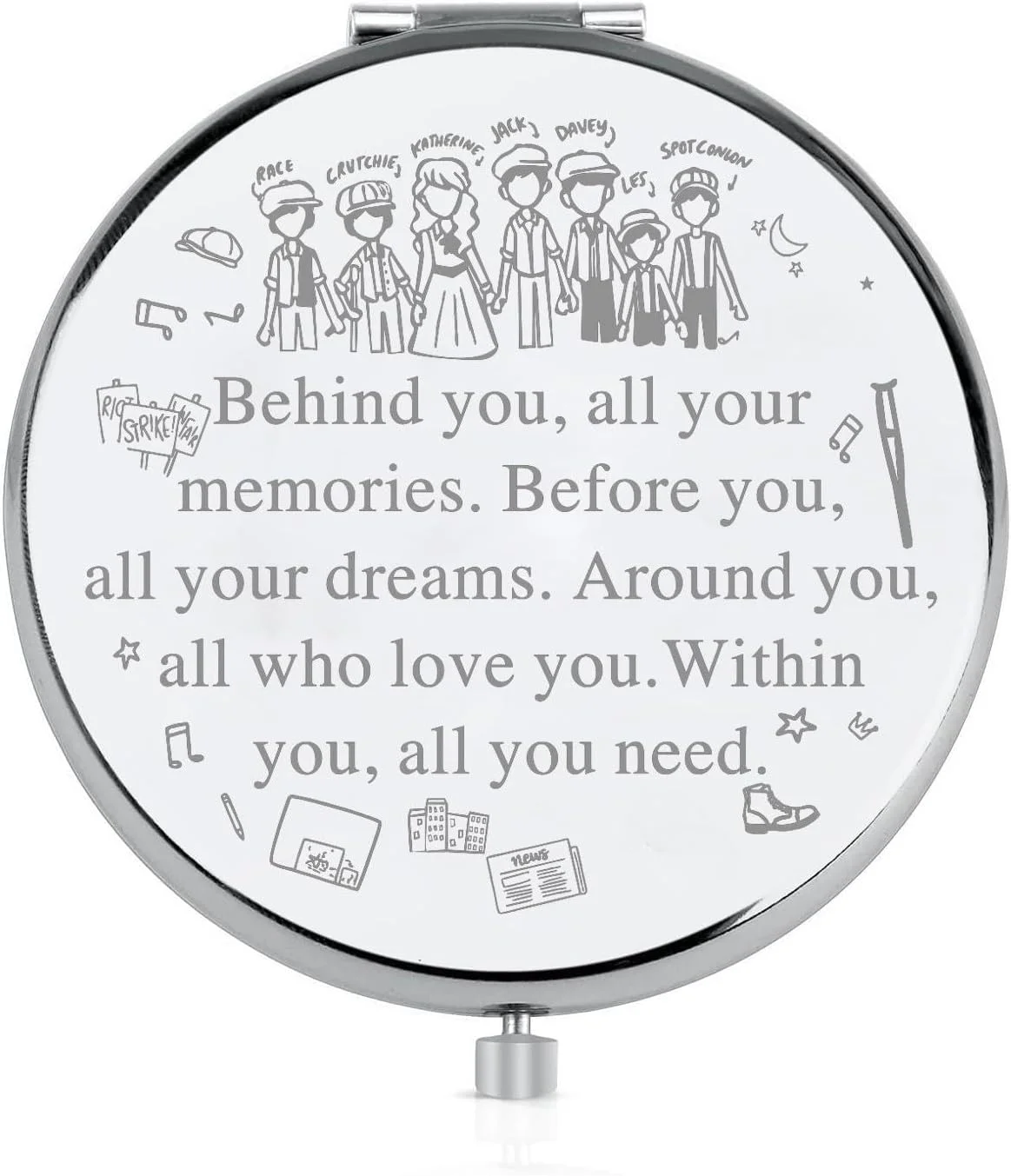 FEELMEM آینه آرایشی فشرده با الهام از موزیکال نیوزیز، یادگاری از خاطرات شما، کالای موزیکال نیوزیز FEELMEM آینه آرایشی فشرده با الهام از موزیکال نیوزیز، یادگاری از خاطرات شما، کالای موزیکال نیوزیز