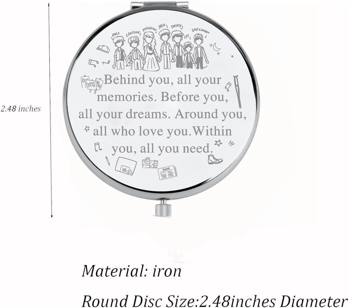 FEELMEM آینه آرایشی فشرده با الهام از موزیکال نیوزیز، یادگاری از خاطرات شما، کالای موزیکال نیوزیز FEELMEM آینه آرایشی فشرده با الهام از موزیکال نیوزیز، یادگاری از خاطرات شما، کالای موزیکال نیوزیز