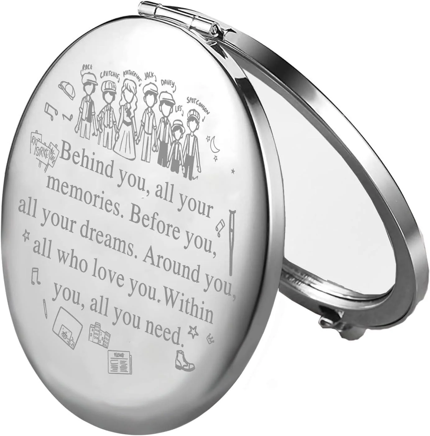 FEELMEM آینه آرایشی فشرده با الهام از موزیکال نیوزیز، یادگاری از خاطرات شما، کالای موزیکال نیوزیز FEELMEM آینه آرایشی فشرده با الهام از موزیکال نیوزیز، یادگاری از خاطرات شما، کالای موزیکال نیوزیز