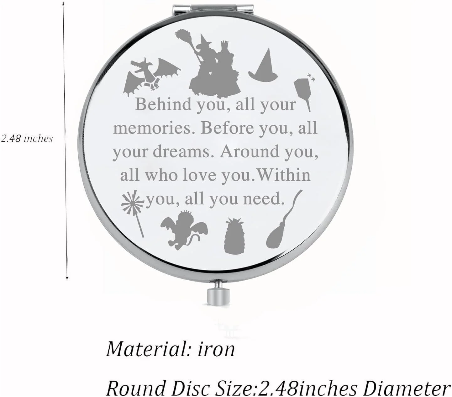 FEELMEM آینه آرایشی جیبی با طرح موزیکال Wicked، هدیه ای الهام گرفته از Wicked برای دوستداران موزیکال