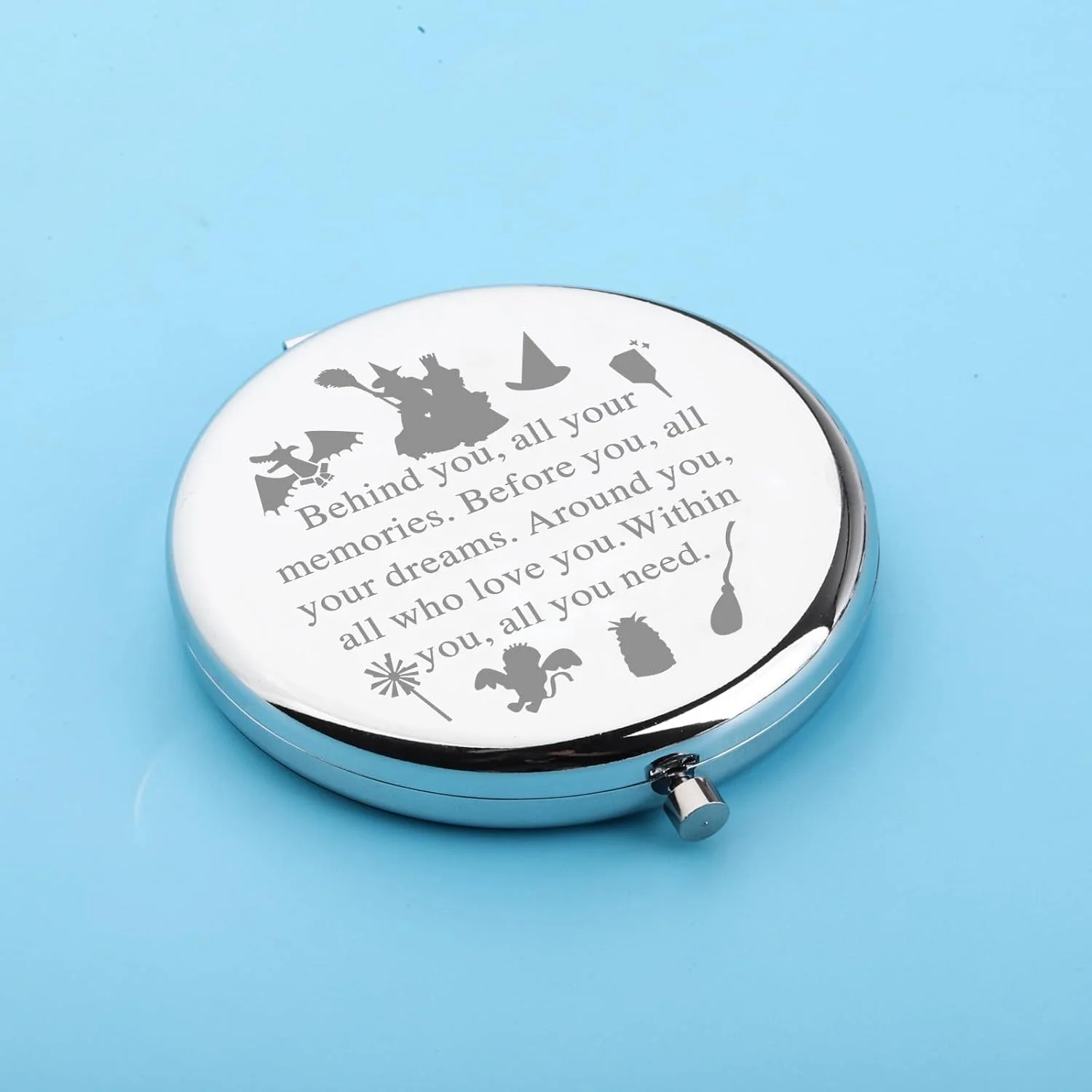 FEELMEM آینه آرایشی جیبی با طرح موزیکال Wicked، هدیه ای الهام گرفته از Wicked برای دوستداران موزیکال