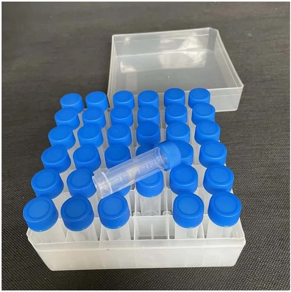تجهیزات آزمایشگاهی 36 عدد در جعبه لوله پلاستیکی 5 میلی لیتری یک تکه 36 دریچه لوله کرایو ویال کرایو لوله