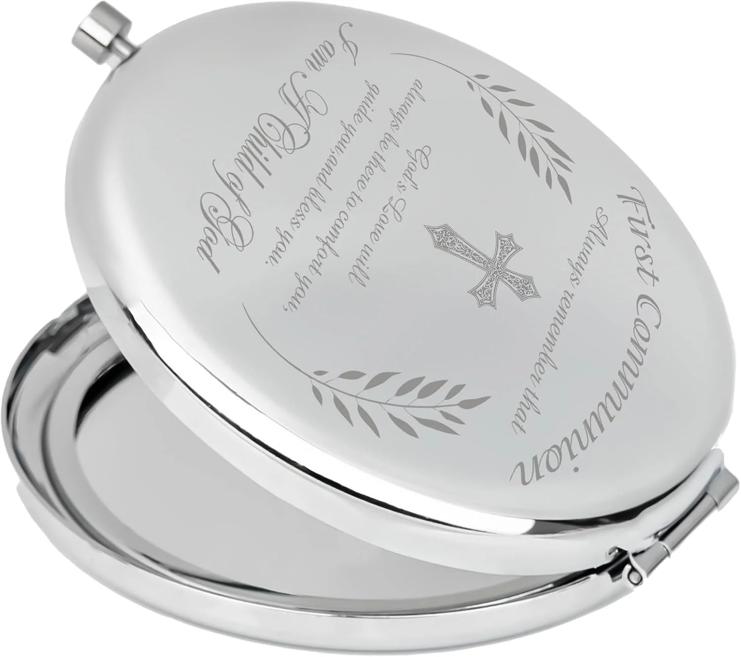 آینه جیبی مسیحی DSKOBT، هدیه ای برای مراسم عشاء ربانی، غسل تعمید، فارغ التحصیلی مذهبی برای زنان، دختران، خواهران کاتولیک و دوستان (دعای خیر برای دختر کوچک) آینه جیبی مسیحی DSKOBT، هدیه ای برای مراسم عشاء ربانی، غسل تعمید، فارغ التحصیلی مذهبی برای زنان، دختران، خواهران کاتولیک و دوستان (دعای خیر برای دختر کوچک)