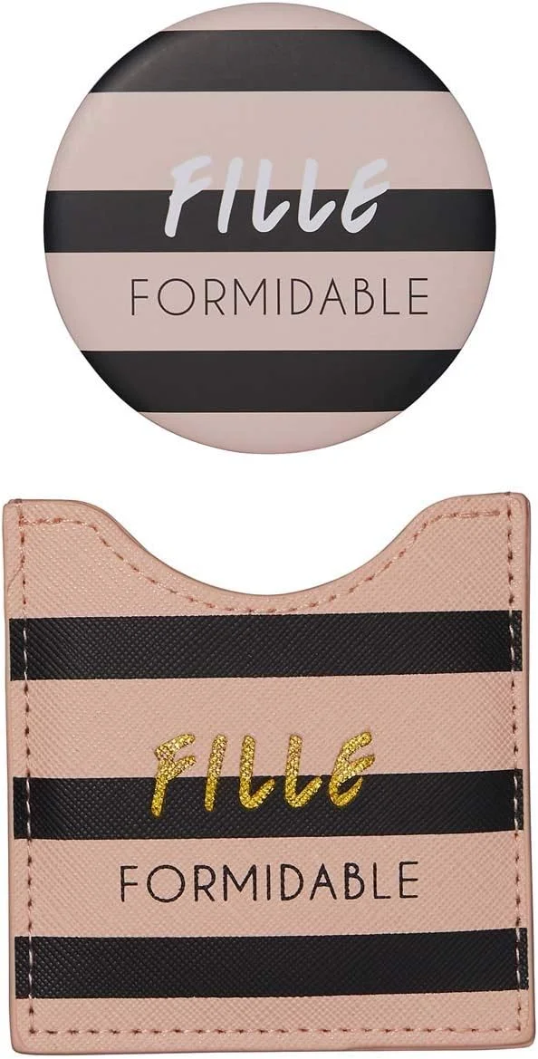 آینه جیبی گرد دخترانه فانتزی DRAEGER PARIS 1886، مناسب برای همراه داشتن در هر مکان و هر مناسبت - ابعاد 8.5 سانتی متر در 8 سانتی متر