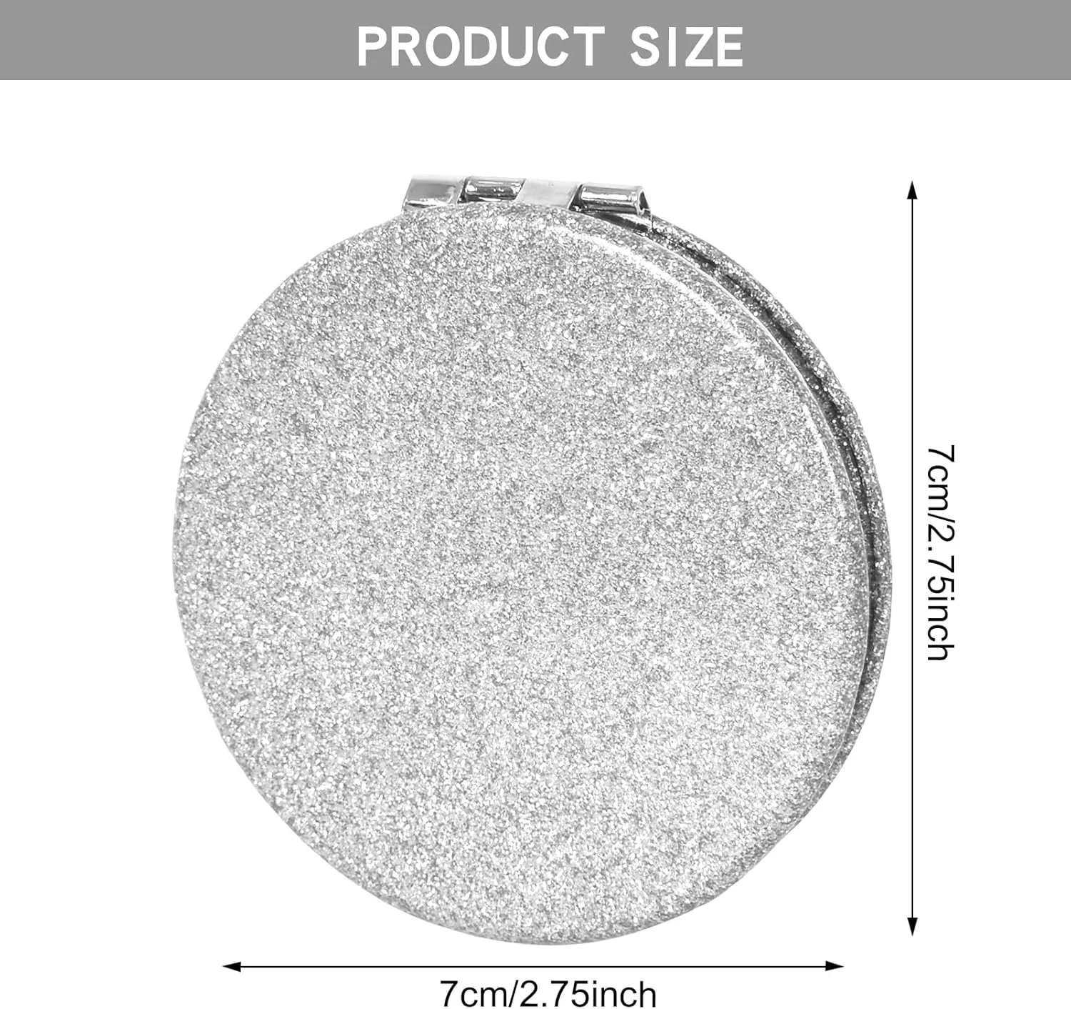 آینه جیبی تاشو Colexy، بسته 2 عددی، آینه گرد جمع و جور 7 سانتی متری، آینه نقره ای براق، دخترانه، آینه جیبی دو طرفه با بزرگنمایی 2 برابر، ایده آل برای آرایش و مسافرت آینه جیبی تاشو Colexy، بسته 2 عددی، آینه گرد جمع و جور 7 سانتی متری، آینه نقره ای براق، دخترانه، آینه جیبی دو طرفه با بزرگنمایی 2 برابر، ایده آل برای آرایش و مسافرت