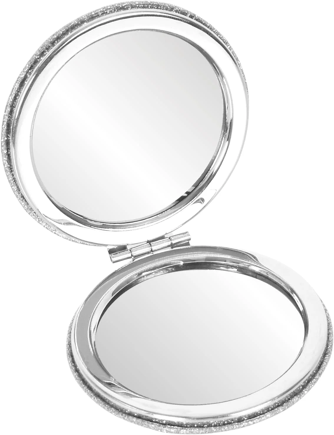 آینه جیبی تاشو Colexy، بسته 2 عددی، آینه گرد جمع و جور 7 سانتی متری، آینه نقره ای براق، دخترانه، آینه جیبی دو طرفه با بزرگنمایی 2 برابر، ایده آل برای آرایش و مسافرت آینه جیبی تاشو Colexy، بسته 2 عددی، آینه گرد جمع و جور 7 سانتی متری، آینه نقره ای براق، دخترانه، آینه جیبی دو طرفه با بزرگنمایی 2 برابر، ایده آل برای آرایش و مسافرت