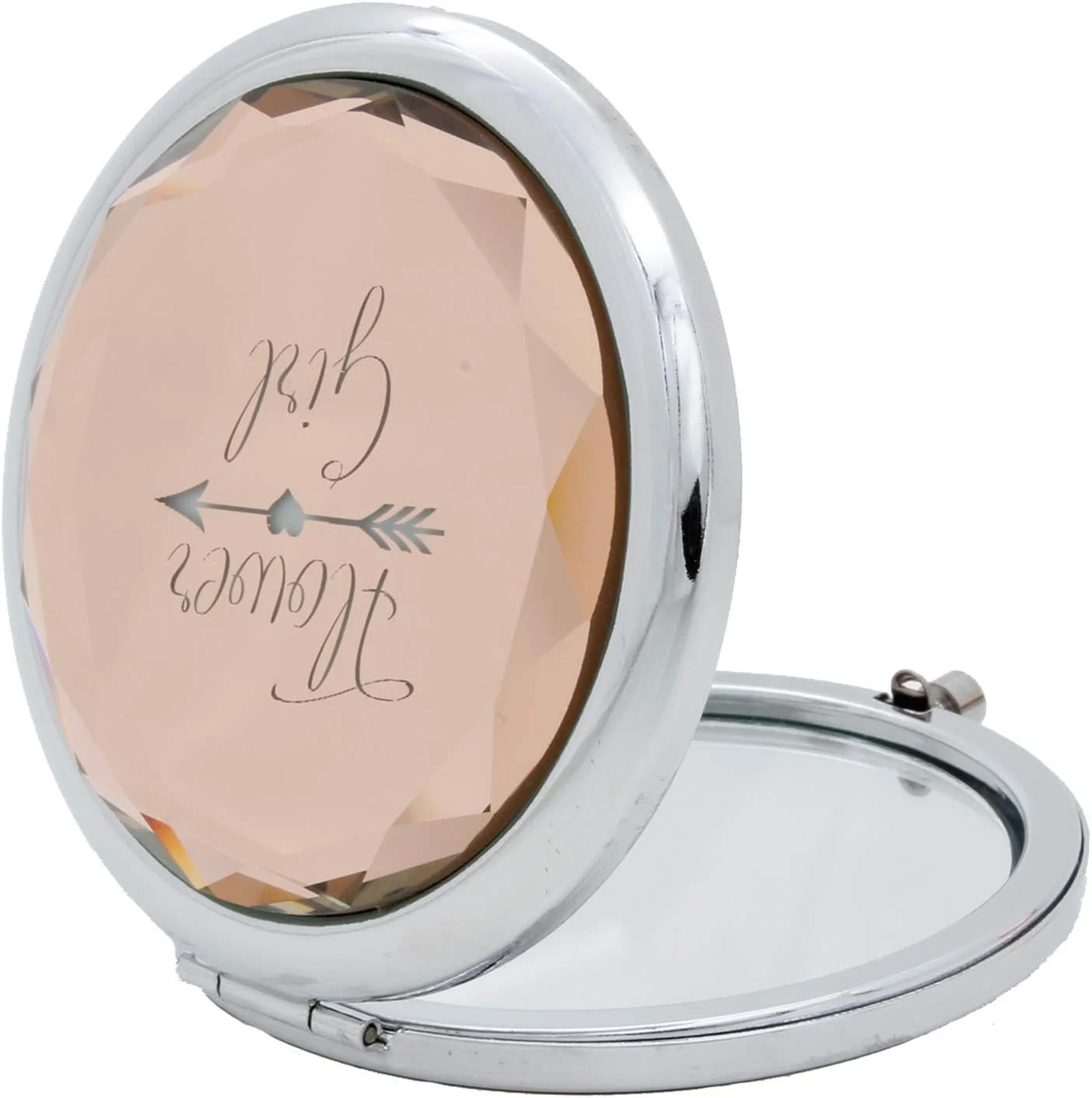 آینه آرایشی جیبی فشرده شامپاین COFOZA مخصوص ساقدوش عروس به همراه دستبند گرهای رزگلد و جعبه هدیه برای پیشنهاد عروسی آینه آرایشی جیبی فشرده شامپاین COFOZA مخصوص ساقدوش عروس به همراه دستبند گرهای رزگلد و جعبه هدیه برای پیشنهاد عروسی