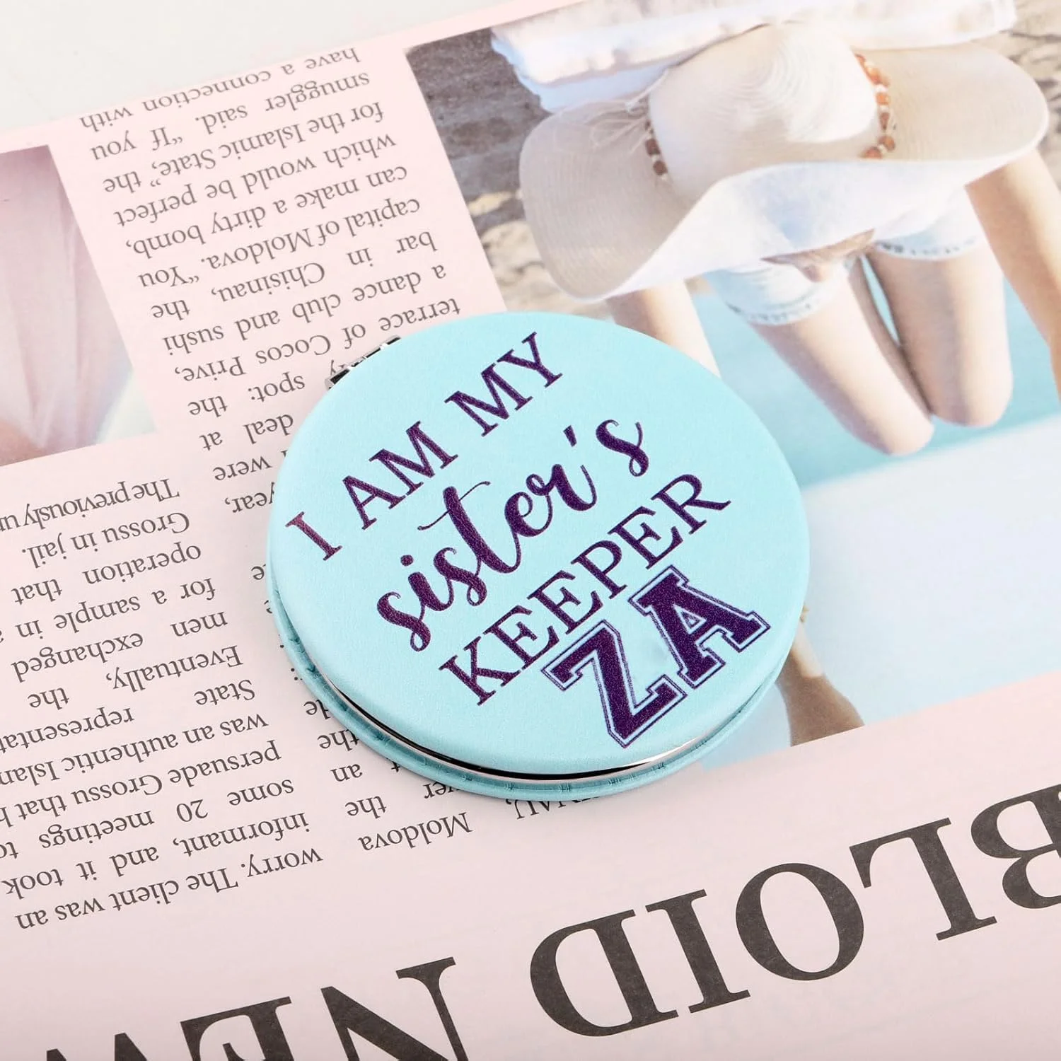 آینه آرایشی CHOORO Z Amicae، هدیه ای الهام گرفته از انجمن خواهرانه، آینه جیبی (Z Amicae -M)